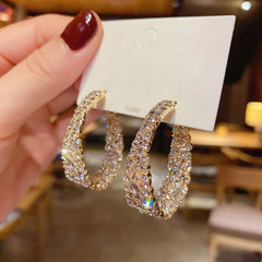 Vioraia Grand Rhinestones Hoop Earrings