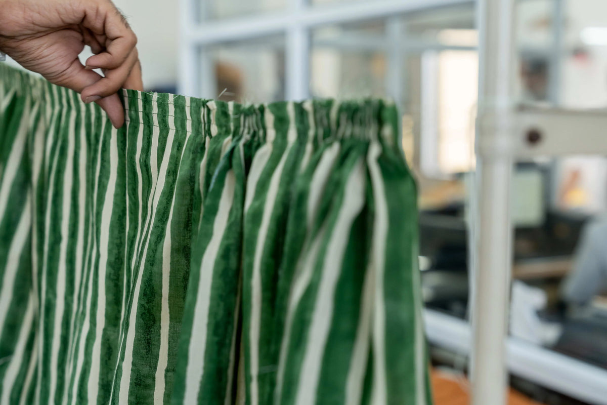 Hudson Green Striped Skirt