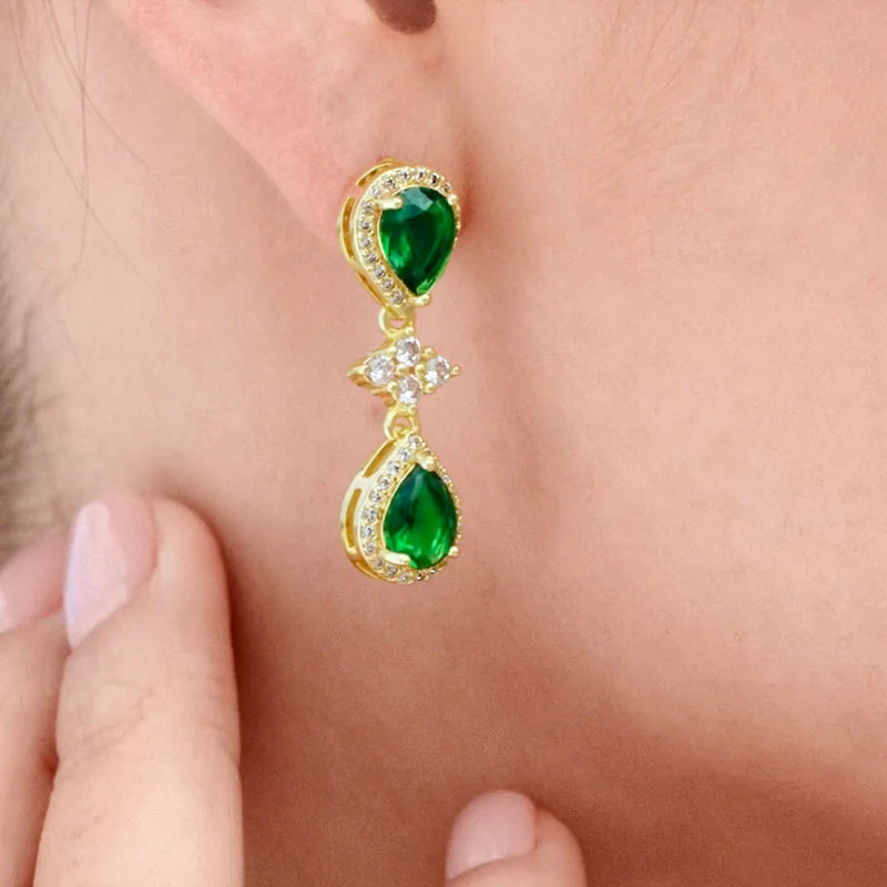 Vioraia Luxurious Emerald Green Jewelry Set