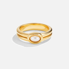 Vioraia Chunky Pearl 18K Gold Ring