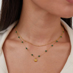 Vioraia Niyah Bead Gold Chain Necklace