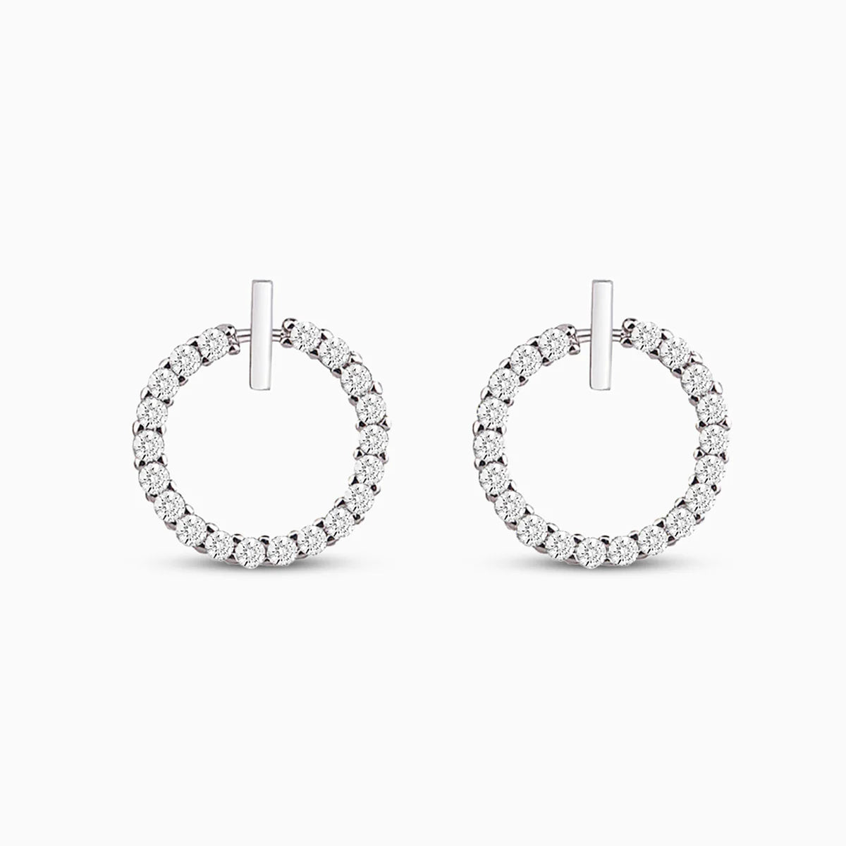 Vioraia Sparkling Open Circle Stud Earrings
