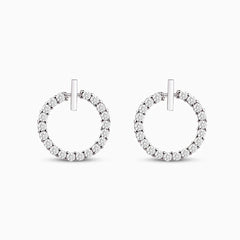 Vioraia Sparkling Open Circle Stud Earrings