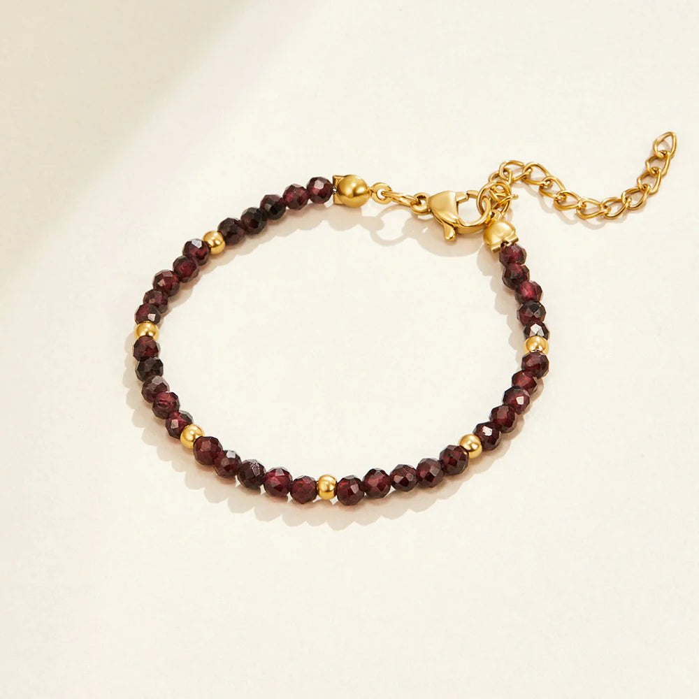 Vioraia Red Garnet Bead Bracelet