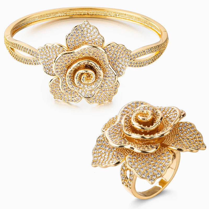 Vioraia Sparkling Rose Jewelry Set