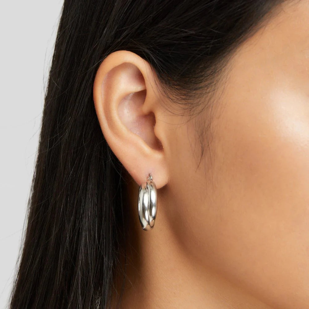 Vioraia Talia Silver Hoop Earrings