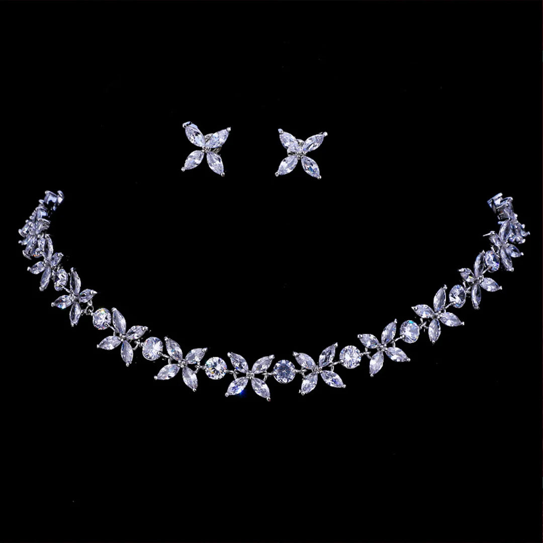 Vioraia Brilliant Flower Jewelry Set