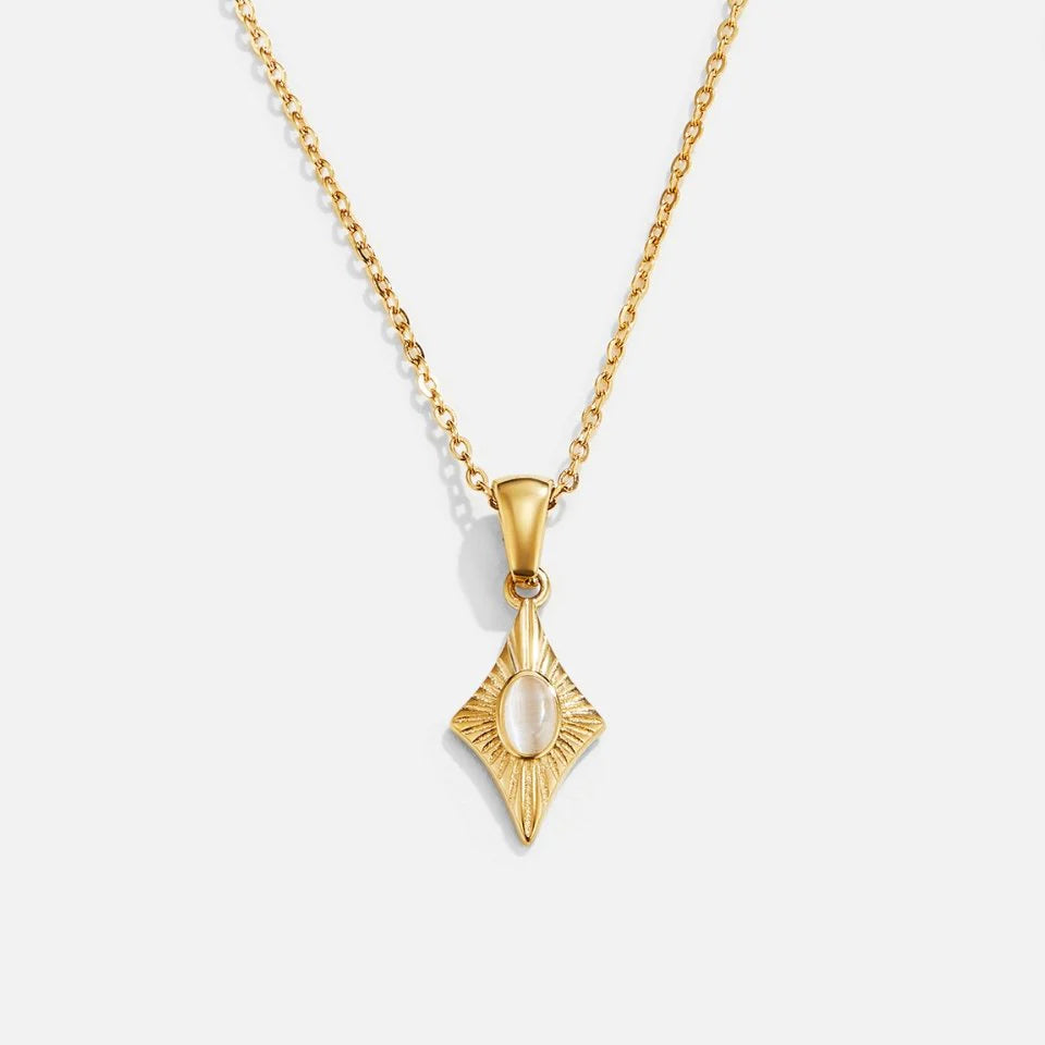 Vioraia Luna White Opal Gold Necklace