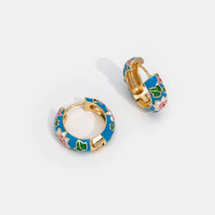 Vioraia Gold Hoop Flower Earrings