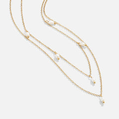 Vioraia Kayla Pearl Drop Layered Necklace