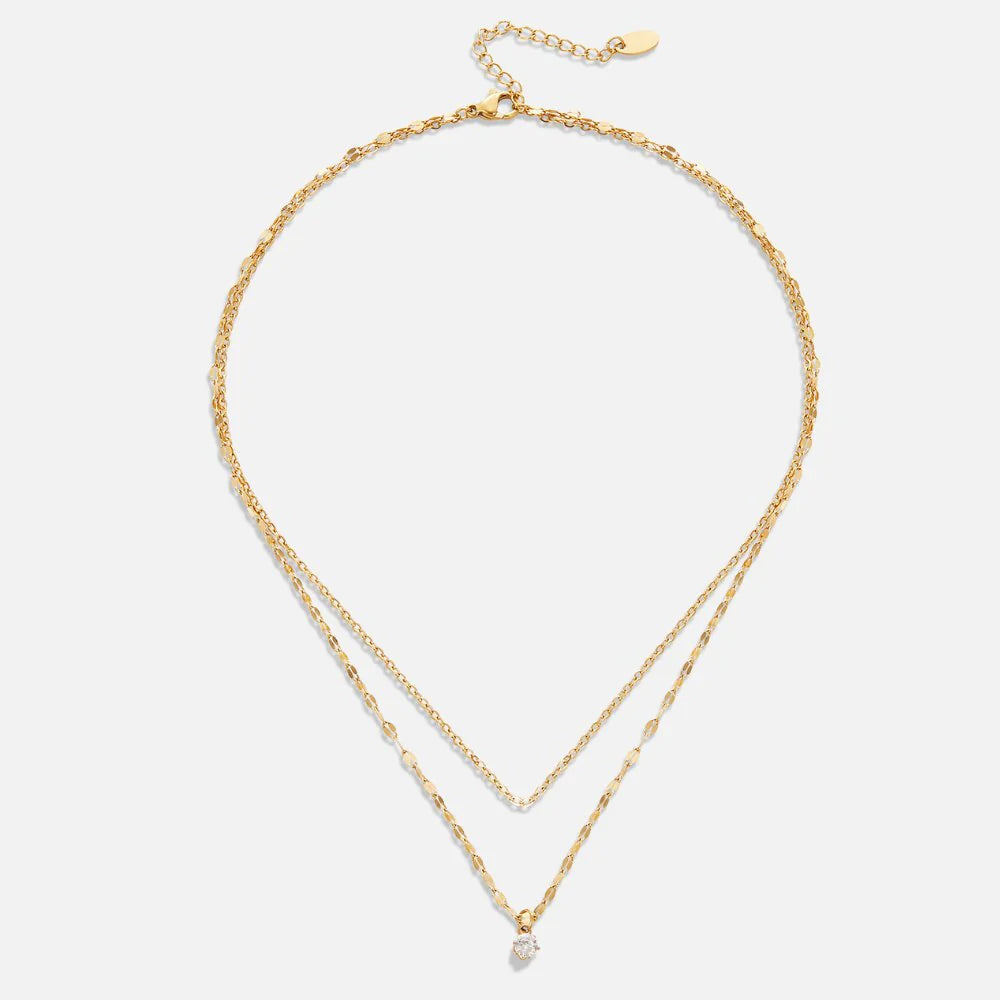 Vioraia Piya Crystal Layered Necklace