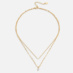 Vioraia Piya Crystal Layered Necklace