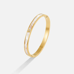 Vioraia White Sahara Gold Bangle
