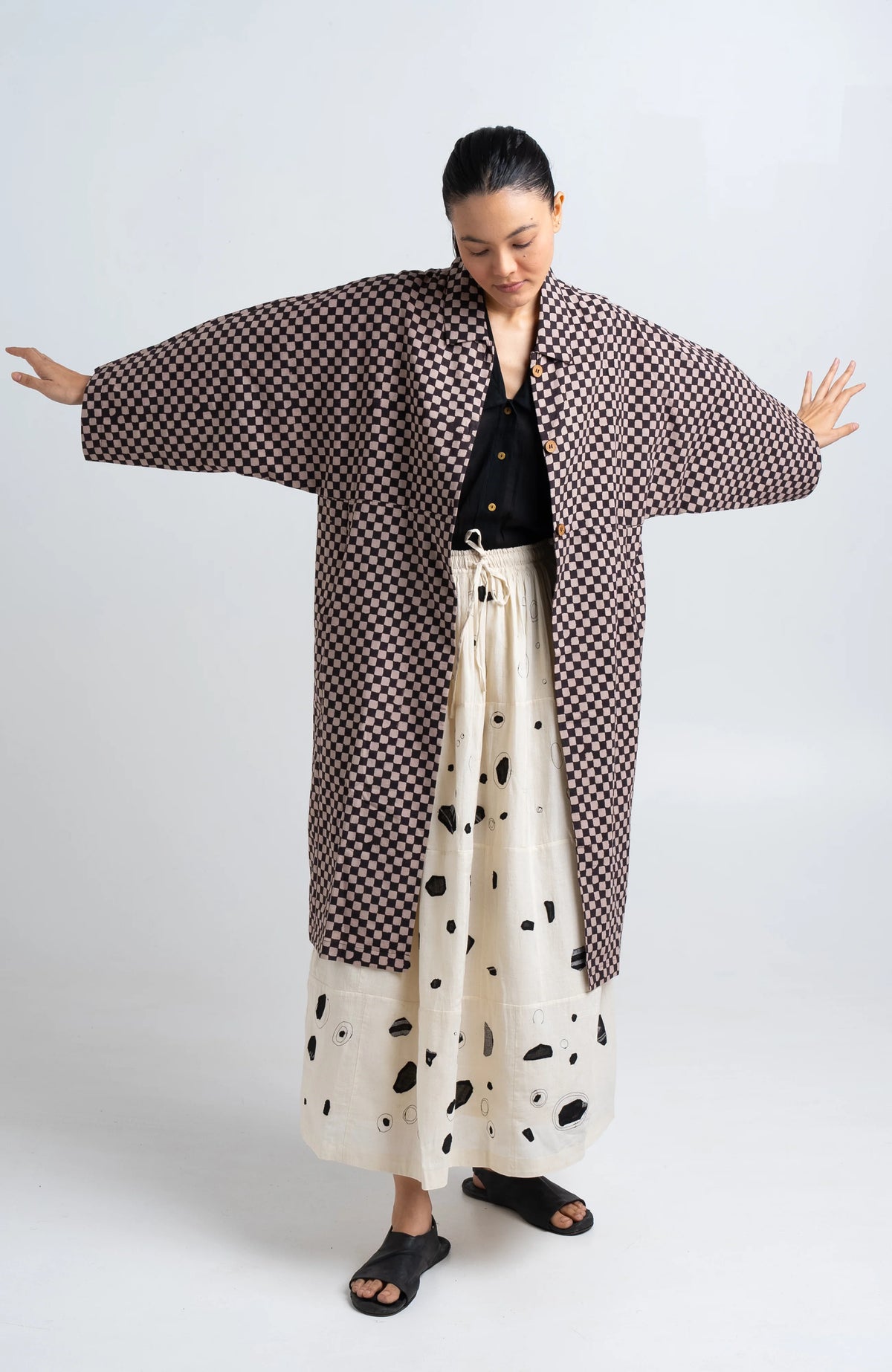 Lightweight Checkered Duster jacket