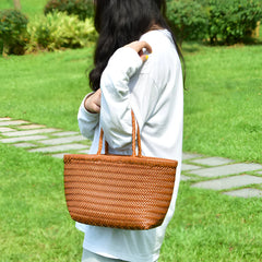 Vioraia Brie Woven Handbag