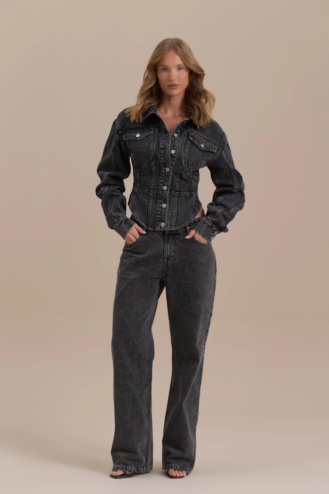 WANDER STRAIGHT LEG JEANS WITH ADJUSTABLE WAIST | DARK WASH DENIM