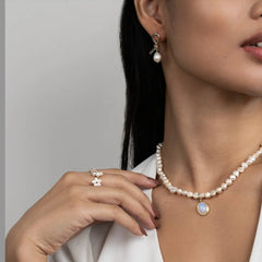 Vioraia Knotted Gold & Freshwater Pearl Earrings