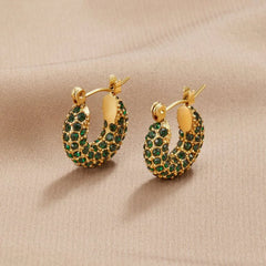 Vioraia Emerald Beauty Hoop Earrings