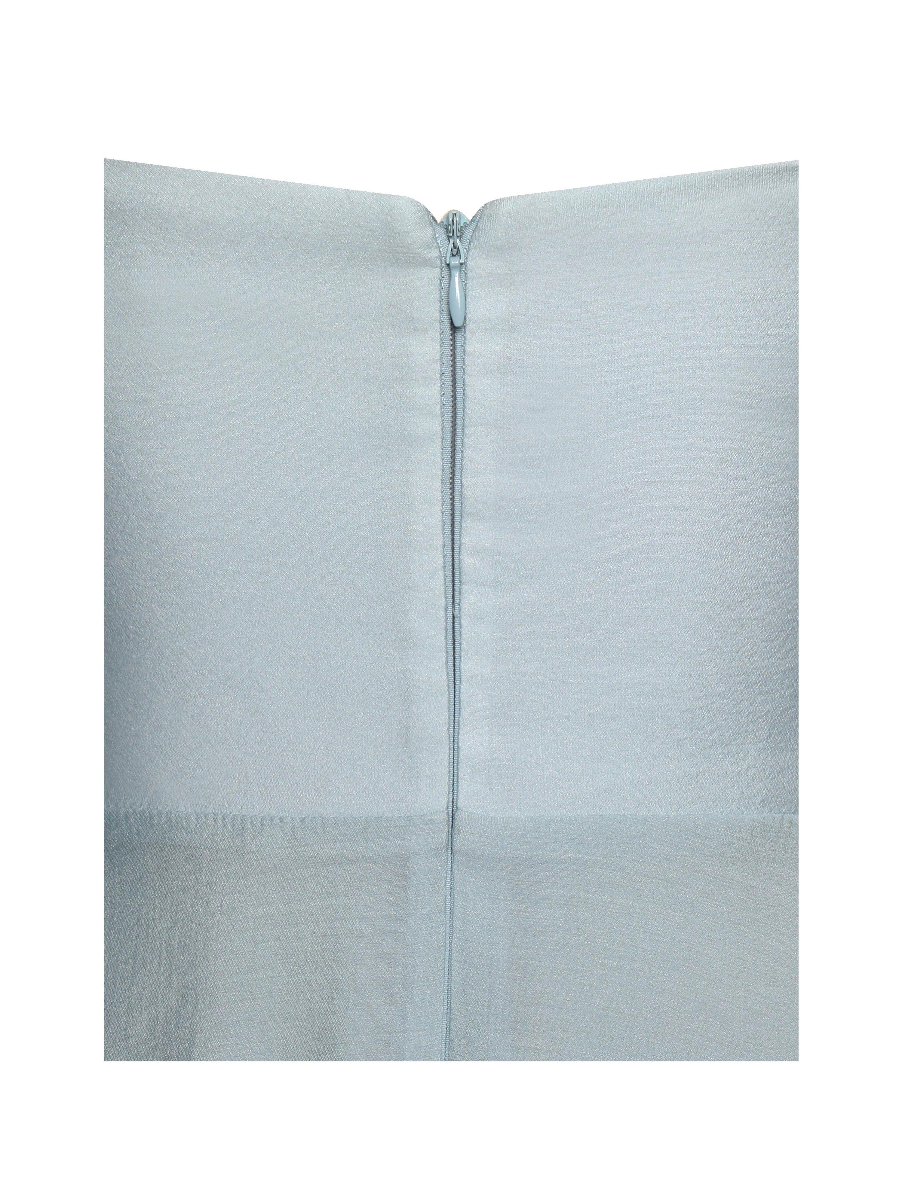 Yaffa Baby Blue Asymmetrical Mini Dress