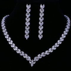 Vioraia Vibrant Zircon Leaf Jewelry Set