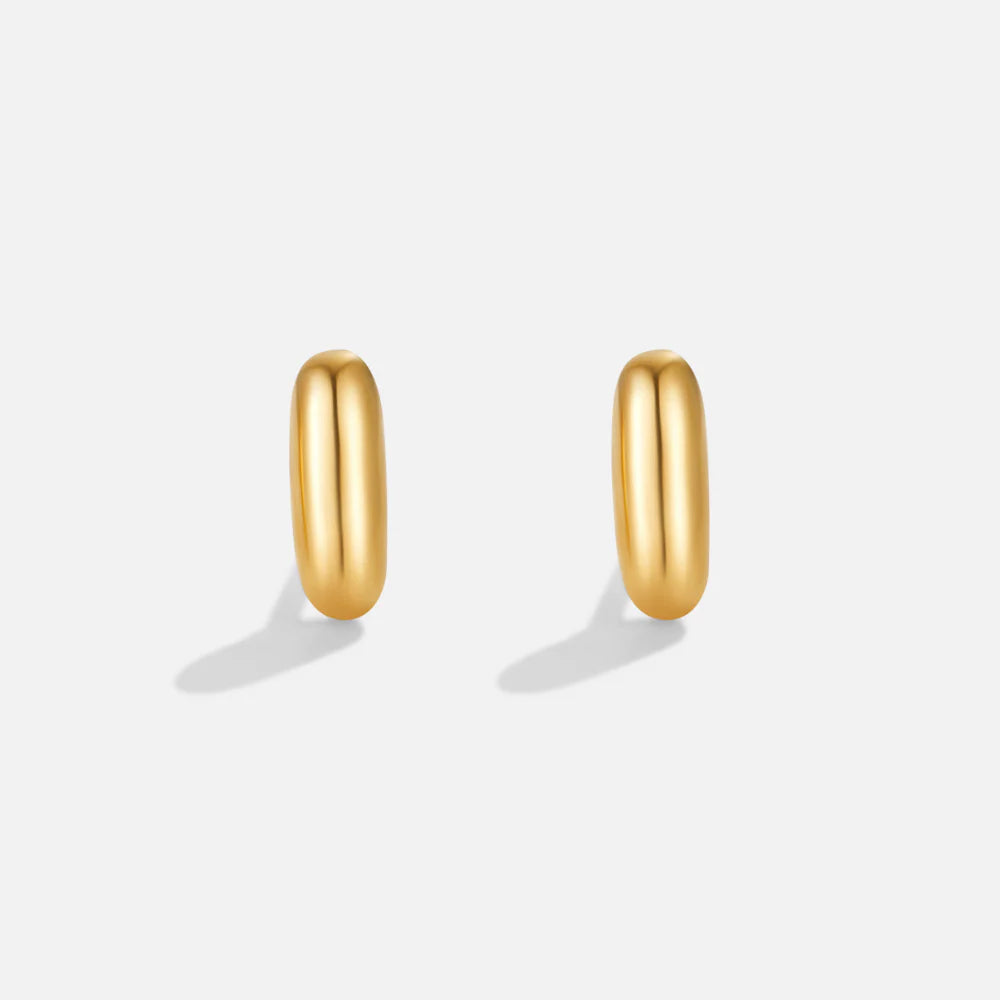 Vioraia Gold Bubble Letter Earrings