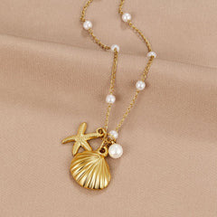 Vioraia Aria Shell Charm Necklace
