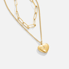 Vioraia Heart & Paperclip Necklace