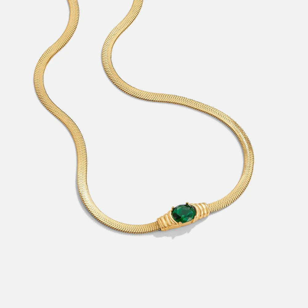Vioraia Monica Green Crystal Necklace