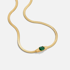Vioraia Monica Green Crystal Necklace