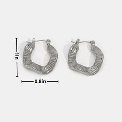 Vioraia Geometric Wave Silver Hoop Earrings