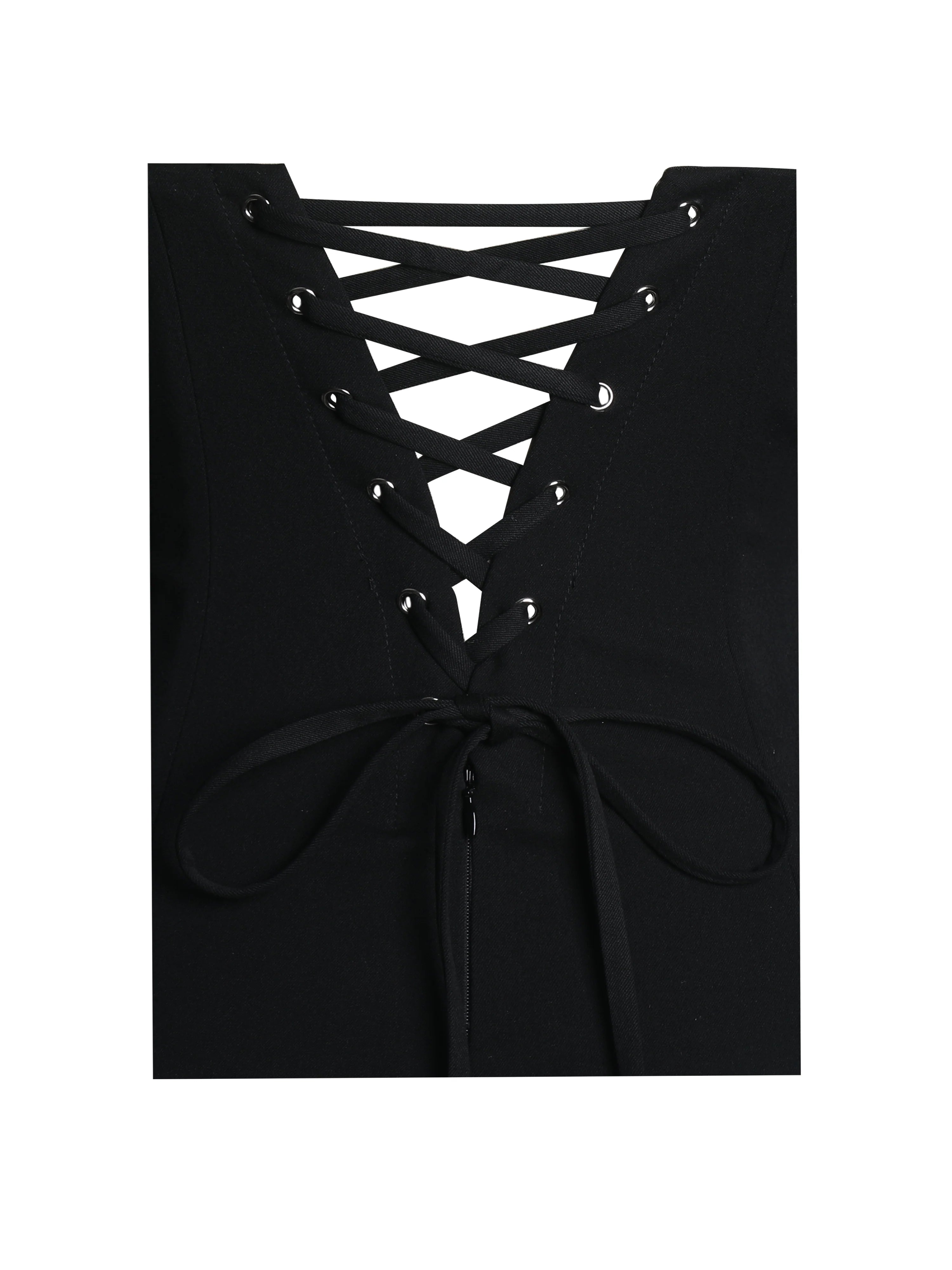 Dahliana Polka Dot Bubble Hem Corset Mini Dress