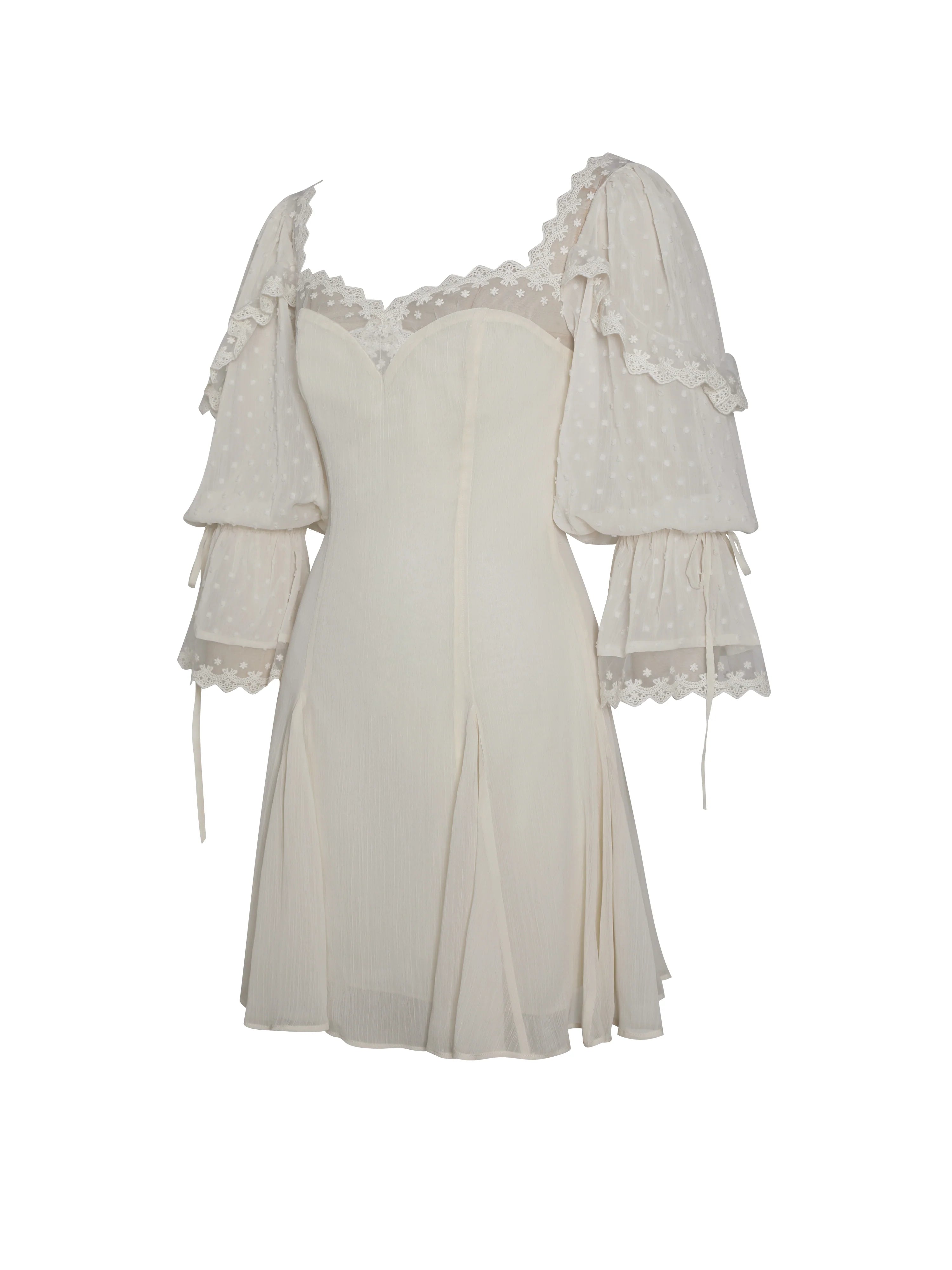 Zakira Lace Trim Half Sleeve Mini Dress