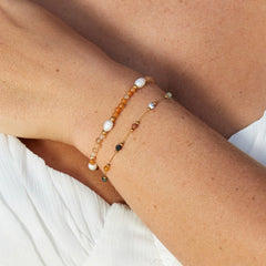 Vioraia Agate & Pearl Bead Bracelet