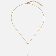 Vioraia Lariat Crystal Drop Necklace