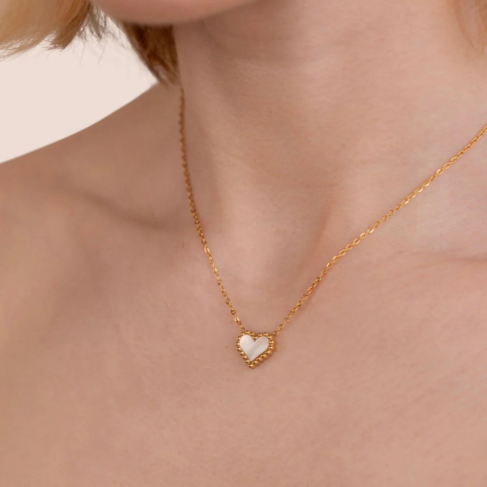 Vioraia Lois Beaded Heart Necklace