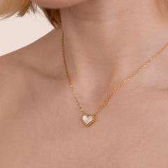 Vioraia Lois Beaded Heart Necklace