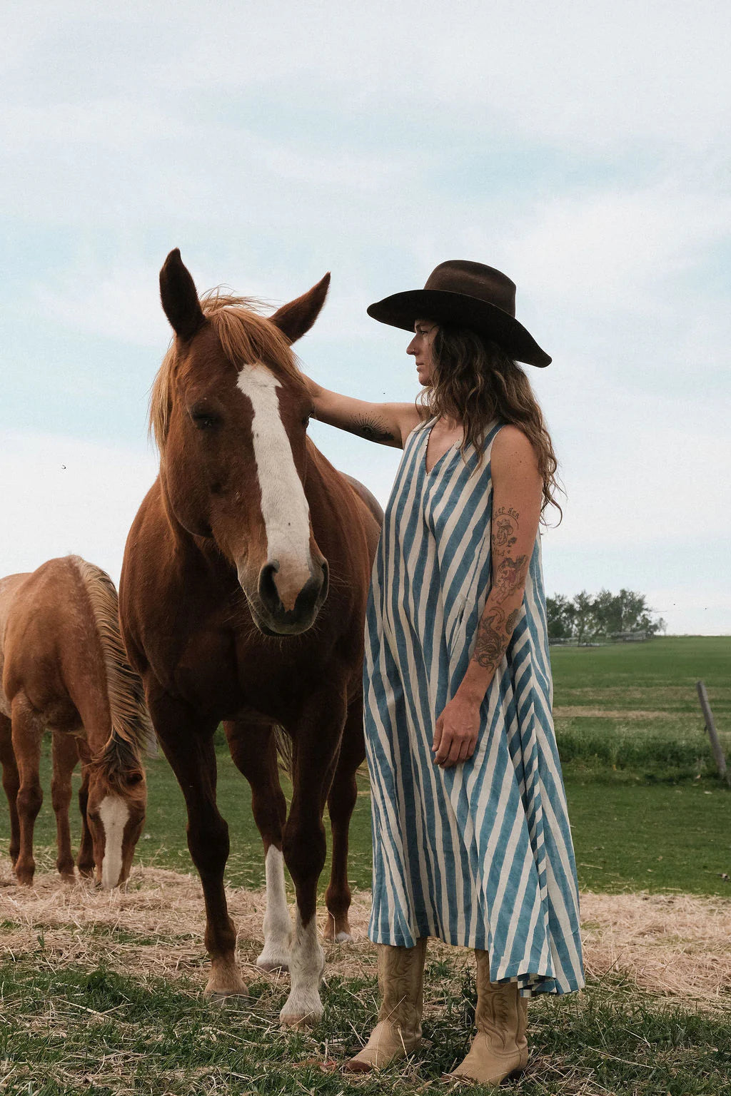 Blue-Striped Vacation Dress