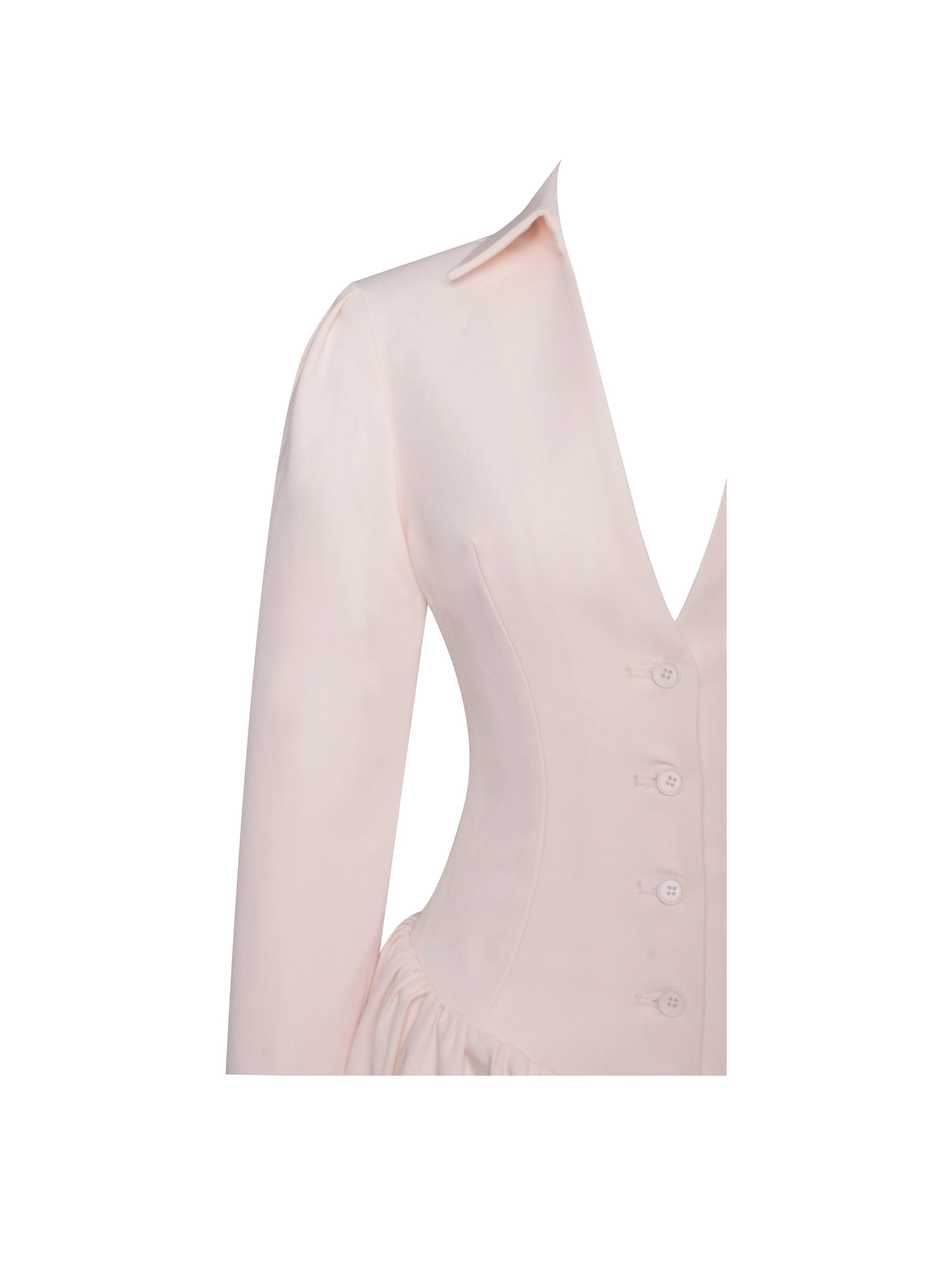 Xabrina Macaron Pink Long Sleeve Shirt Mini Dress