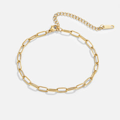 Vioraia 18K Gold Paper Clip Chain Anklet