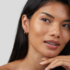 Vioraia Layered Crystal Gold Hoop Earrings