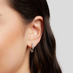 Vioraia Madison Silver Hoop Earrings