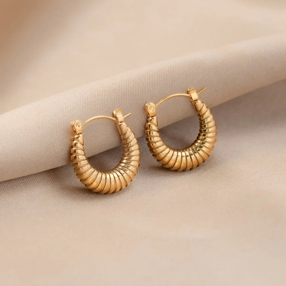 Vioraia Golden Mia Croissant Hoop Earrings