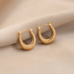 Vioraia Golden Mia Croissant Hoop Earrings