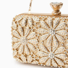 Vioraia Flower Rhinestones Clutch Bag