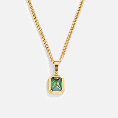 Vioraia Monet Green Crystal Pendant Necklace