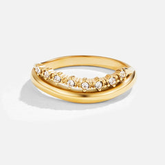 Vioraia Marissa White Crystal Layered Ring
