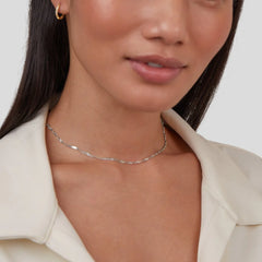 Vioraia Mila Twist Silver Chain Necklace
