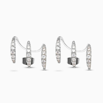 Vioraia Sparkling Three-Claw Earrings