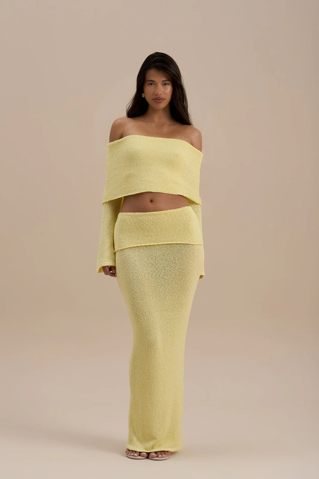 YASMIN BOUCLE KNIT CO-ORD | LEMON