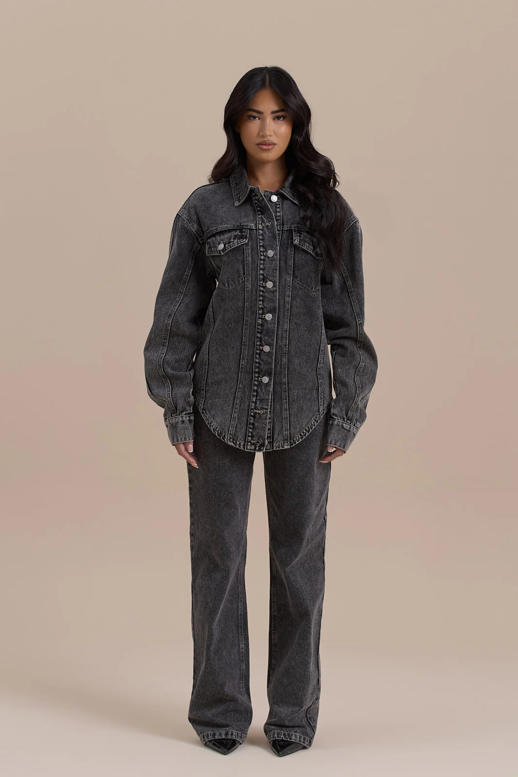 ALIX RELAXED FIT JACKET | DARK WASH DENIM